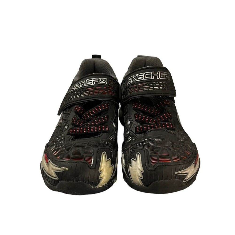 Skechers Sz 11 Black & Red Light Up Sneakers Shoes - Picture 4 of 9